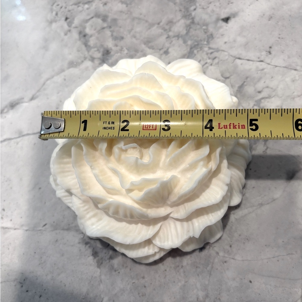 Handmade Soy White Rose / Peony Candle Non-toxic Vanilla Fragrance - Picture 4 of 8